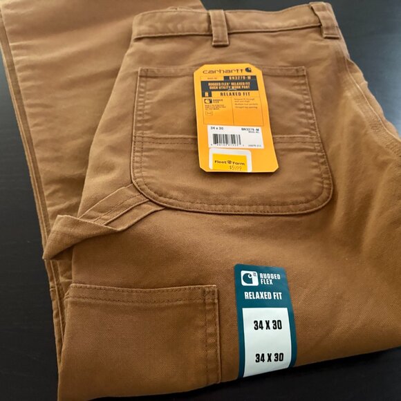 NEW Mens Carhartt BN3279-M Rugged Flex Relaxed Duck Utility Work Pants 34 X 30 - Picture 3 of 5